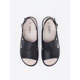 GOODIN Black flat sandals with buckle | shoptok.hr