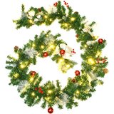  Božićna girlanda s LED svjetlima zelena 2,7 m PVC | Eponuda.com