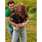 Fruit Of The Loom Green men's t-shirt in combed cotton Iconic with sleeve | Shoptok.si