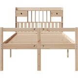  Krevet s regalom za knjige bez madraca 135x190 cm od borovine - Prirodna 135 x 190 cm | shoptok.hr