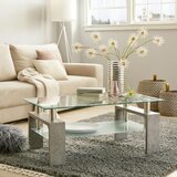 Modern Living klubska miza silvia, siva, steklo | Shoptok.si