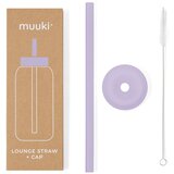 Muuki Silikonska slamka sa četkom za čišćenje/s poklopcem Pastel Lilac – | shoptok.hr