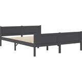  Okvir za krevet od masivne borovine sivi 160 x 200 cm | shoptok.hr