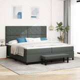 vidaXL Krevet s podnicom s madracem i klupom tamno siva 200x200 cm | shoptok.hr
