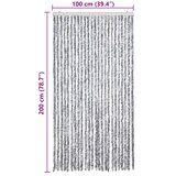  Zastor protiv muha bijelo-sivi 100 x 200 cm od šenila | Eponuda.com