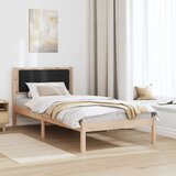 Krevetni okvir s tapiciranim uzglavljem Crna 90 x 200 cm | shoptok.hr