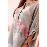 Kesi Włoski Women's cotton blouse with a floral pattern and fango buttons | shoptok.hr