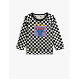 Koton Long Sleeved T-Shirt with a Check Printed Crew Neck | Shoptok.si