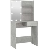 vidaXL Toaletna mizica z LED lučkami betonsko siva 74,5x40x141 cm | Shoptok.si