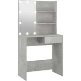 vidaXL toaletni stolić s led svjetlima boja betona 74,5 x 40 x 141 cm | shoptok.hr