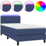 Maison Chic Box spring postelja - Vzmetna postelja z vzmetnico LED modra 90x190 cm blago SL2492, (21908985) | Shoptok.si