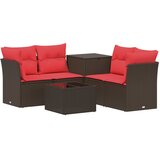  Set sofe 6 kom. Smeđa i crvena Poli Rattan i čelik | shoptok.hr
