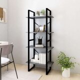 Ormarić za knjige s 4 razine sivi 60x30x140 cm masivna borovina | shoptok.hr