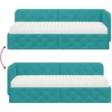  Kutni okvir kreveta s madracem Tirkizna 80 x 200 cm Baršun | shoptok.hr