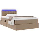  Krevet s prostorom za pohranu s LED-om Kapućino 120 x 200 cm | shoptok.hr