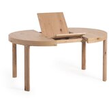 Kave Home Okrogla raztegljiva jedilna miza z dodatno ploščo v hrastovem dekorju ø 120 cm Colleen – | Shoptok.si