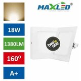 MAX-LED LED vgradna/nadrgadna svetilka 2v1 18W kvadratna toplo bela Cene
