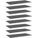vidaXL Police za knjige 8 kom visoki sjaj sive 80x30x1,5 cm od iverice | shoptok.hr
