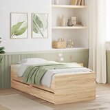  Okvir kreveta s ladicama boja hrasta 75 x 190 cm za jednu osobu | shoptok.hr