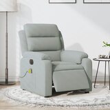 vidaXL Električni masažni naslanjač svetlo siv žamet | Shoptok.si