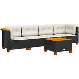 Maison Chic Seti vrtnega pohištva - Vrtna garnitura - Vrtni pohištvo set 5-delna z blazinami črn poli ratan, (21815274) | Shoptok.si