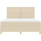  LED Box Spring Krevet s uzglavljem Krema 180 x 200 cm tkanina | shoptok.hr