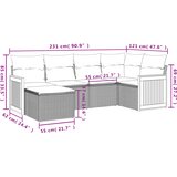  6-dijelni set vrtnih sofa s jastucima crni od poliratana | shoptok.hr