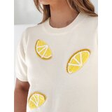 DStreet Sweter damskie oversize z cytrynami CYTRYNKA ecru | shoptok.hr