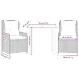  3-dijelni vrtni blagovaonski set sivi od poliratana | shoptok.hr