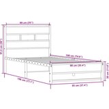 vidaXL Kovinski posteljni okvir brez vzmetnice sonoma hrast 90x190 cm | Shoptok.si