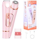 INF 2-v-1 električni brivnik z dvojno glavo in trimer za bikini - prenosen in polnljiv Pink, (5000235317) Cene