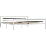 The Living Store Posteljni okvir bel in črn kovinski 180x200 cm - Posteljni Okvir, (21523547) | Shoptok.si