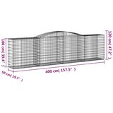  Lučne gabionske košare 4 kom 400x50x100/120cm pocinčano željezo | shoptok.hr