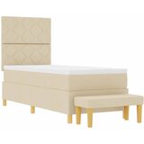  Krevet s opruga kutije s jastukom Krema 200 x 80 cm tkanina | shoptok.hr