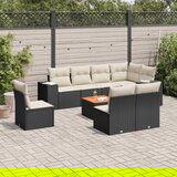 vidaXL 9-dijelni set vrtnih sofa s jastucima crni od poliratana | shoptok.hr