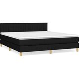  Box spring postelja z vzmetnico črna 160x200 cm blago, (20896828) | Shoptok.si