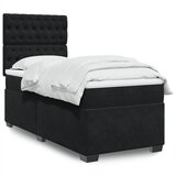 vidaXL Box spring postelja z vzmetnico črna 100x200 cm žamet, (21310671) | Shoptok.si