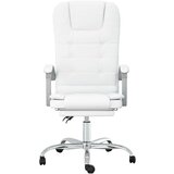  Masažni pisarniški stol belo umetno usnje, (21135105) | Shoptok.si