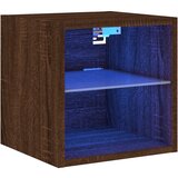 Maison Chic Stenska TV omarica - TV stojalo - Televizijska omarica z LED lučkami rjavi hrast 30x28,5x30 cm, (21700213) Cene