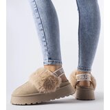 D/CEO marka niezdefiniowana Beige insulated slippers with elastic and fur Sangro | Shoptok.si