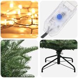  Umjetno božićno drvce s nogom 150 cm 150 LED lampica - Zelena 150 cm s LED svjetlima | shoptok.hr