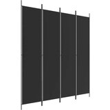 Sobna Paravan 4-delni 200x220 cm črno blago, (20594891) | Shoptok.si