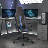  Masažni gaming stol modro in črno umetno usnje | Shoptok.si