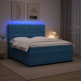  LED okvir za krevet s madracem Plava 140 x 190 cm Baršun | shoptok.hr