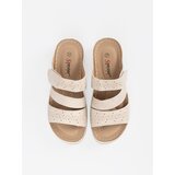 SEASTAR Light beige flip-flops on a low wedge | Shoptok.si