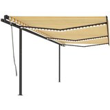  Tenda na ručno uvlačenje s LED svjetlima 6 x 3 5 m žuto-bijela | shoptok.hr