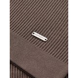 Ombre Men's buttonless polo shirt with open collar - ash | Shoptok.si