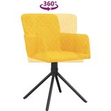  Vrtljiv jedilni stol 2 kosa rumen žamet | Shoptok.si