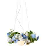QAZQA Boemska stropna svetilka črna z barvitimi cvetovi modre in bele barve - Flower Power | Shoptok.si