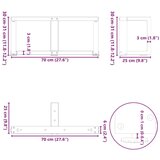  Noge za stolić T-oblika 2 kom bijele 70x25x(30-31) cm čelik | shoptok.hr